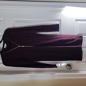 Medium Calvin Klein burgundy/wine zip front ribbed sweater dress